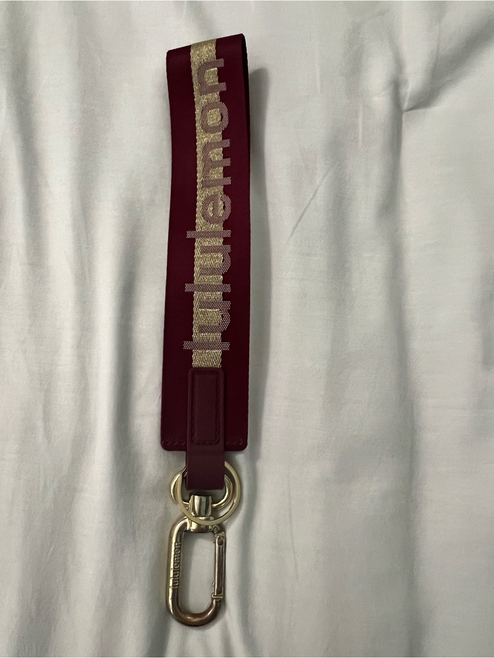 lululemon athletica Burgundy and Gold Key Fob Wristlet